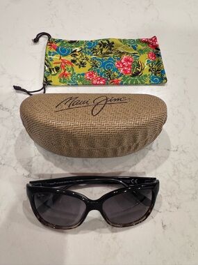 Maui Jim Women's Black to Brown Gradient Frame Sunglasses with Case & Pouch